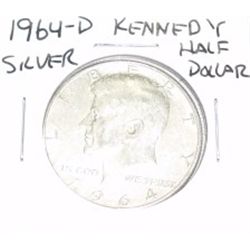 1964-D Kennedy SILVER Half Dollar *PLEASE LOOK AT PICTURE TO DETERMINE GRADE - NICE COIN*!!
