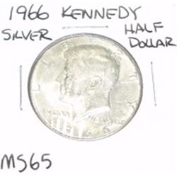 1966 Kennedy SILVER Half Dollar *RARE MS-65 HIGH GRADE - NICE COIN*!!