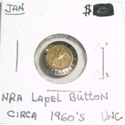 1960's NATIONAL RIFLE ASSOSIATION Lapel Button CIRCA *RARE UNC HIGH GRADE*!!