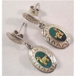 South American Silver Llama Earrings