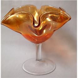 Fenton Ruffled Pedestal Bowl-Marigold