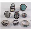 Image 1 : Collection of Navajo and Zuni Rings - 8 Rings
