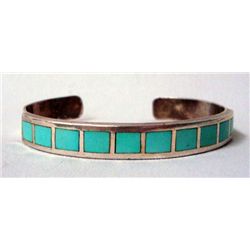 Zuni Sterling Channel Inlay Bracelet