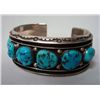 Image 1 : Navajo Silver Turquoise Cuff Bracelet - Touchine
