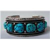 Image 2 : Navajo Silver Turquoise Cuff Bracelet - Touchine