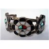 Image 1 : Zuni Sterling Turquoise Inlay Bracelet