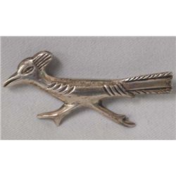Navajo Sterling Silver Roadrunner Pin