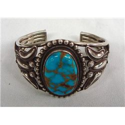 Navajo Sterling Turquoise Bracelet - Rick Martinez