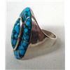 Image 1 : Navajo Turquoise Silver Channel Inlay Ring