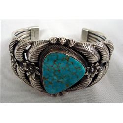 Navajo Sterling Turquoise Bracelet - Kirk Smith