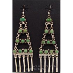 Navajo Sterling Turquoise Chandelier Earrings