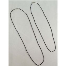 Pair Navajo Fine Jet Heishi Bead Necklaces