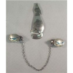 Coyote Silver Pin Hallmark & Sweater Guards