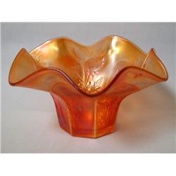 Vintage Fenton Hat Vase, ''Holly'' Marigold, 1910