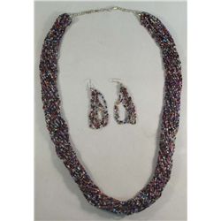 30 Strand Trade Bead Necklace & Earrings
