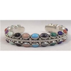 Navajo Sterling Multi Stone Bracelet - R Bia