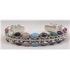 Image 1 : Navajo Sterling Multi Stone Bracelet - R Bia