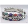 Image 2 : Navajo Sterling Multi Stone Bracelet - R Bia