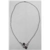 Image 2 : Sterling Lapis Pendant Necklace Hallmark