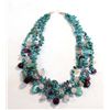 Image 1 : Triple Strand Necklace-Turquoise & Amethyst