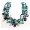 Image 2 : Triple Strand Necklace-Turquoise & Amethyst