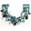 Image 3 : Triple Strand Necklace-Turquoise & Amethyst