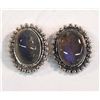 Image 1 : Earrings, Sterling Silver & Labradorite Cabochons