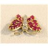 Image 2 : Ruby Diamond 14K Gold Butterfly Pendant