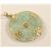 Image 2 : Round Jade 14k Gold Pendant