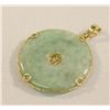 Image 3 : Round Jade 14k Gold Pendant