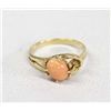 Image 1 : 14K Gold Ring With Pink Coral