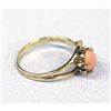 Image 3 : 14K Gold Ring With Pink Coral