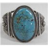 Image 2 : Navajo Silver Turquoise Bracelet-Rick Martinez