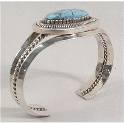 Navajo Silver Turquoise Bracelet-Walter Vandever