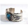 Image 3 : Navajo Silver Turquoise Bracelet-Tsosie