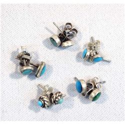 40 Pair Turquoise Post Earrings