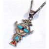 Image 2 : Zuni Sterling Turquoise Coral Necklace - RB