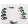 Image 1 : 10 Zuni Silver Channel Inlay Owl, Roadrunner Pins