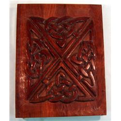 Celtic Design Hand Carved Wood Covered Scrap Book