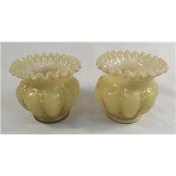 Fenton Beaded Melon Cased Glass-Pair