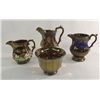 Image 1 : Antique Copper Lustre Pitcher Collection, 4 Pcs.