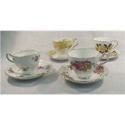 Collection of English Bone China Tea Cups, 4 Pcs.