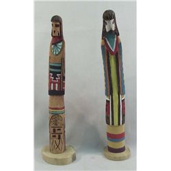 Two Hopi Shalakos, Signed