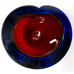 Cranberry Cobalt Leaded Glass Paper Weight