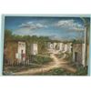 Image 1 : Signed Oil Painting on Board Adobe Village Scene