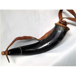 Authentic Powder Horn With Leather Strap