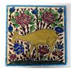 Image 1 : Hand Painted Ceramic Tile With Asian Deer Scene