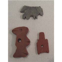 3 Native American Flat Stone Fetish