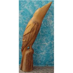 Zuni Alan Lewis Folk Art Wooden Raven