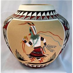 Large Acoma Sand Painting Jar - Robin Aragon